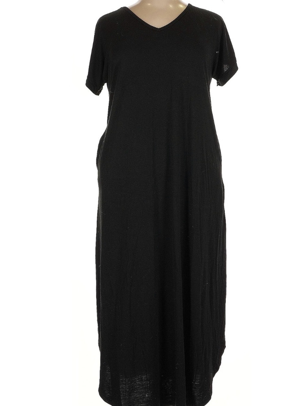 Women’s Black V-Neck Maxi Dress – Simple Everyday Style